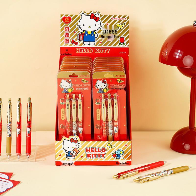 Hello Kitty Sanrio Black Click Pen - Student Exam Special, Smooth ST Nib