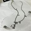 Tooxika Metal Thorn Rose Flower Pendant Necklace Personality Temperament Cold Wind Collarbone Chain Female