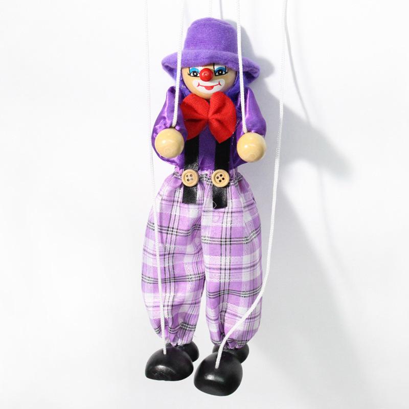 Clowns Marionette Children Shadow Doll Handicrafts Wooden Toys Kids Cute Gift