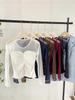2026 Spring/Summer Women's Slim Mesh Layer Round Neck Long Sleeve Top