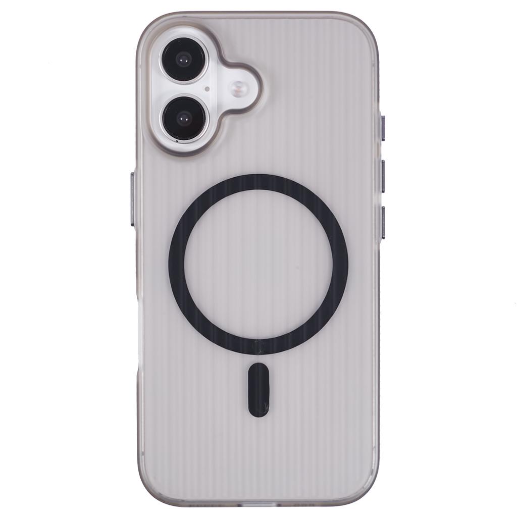For iPhone 16 Plus Case Corrugated Texture Phone Cover PC Shell Compatible with MagSafe
