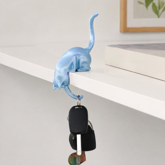 Yousheng Cat Hook, with Practical Claw Hook Shape, Durable 3D Printed Home Decoration, Keys Small Items Hanging Hook, for Entryway Countertop