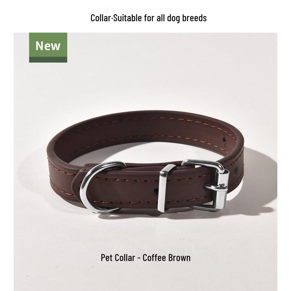 PU Leather Dog & Cat Collar for Small/Medium Breeds - Outdoor Walking Accessory