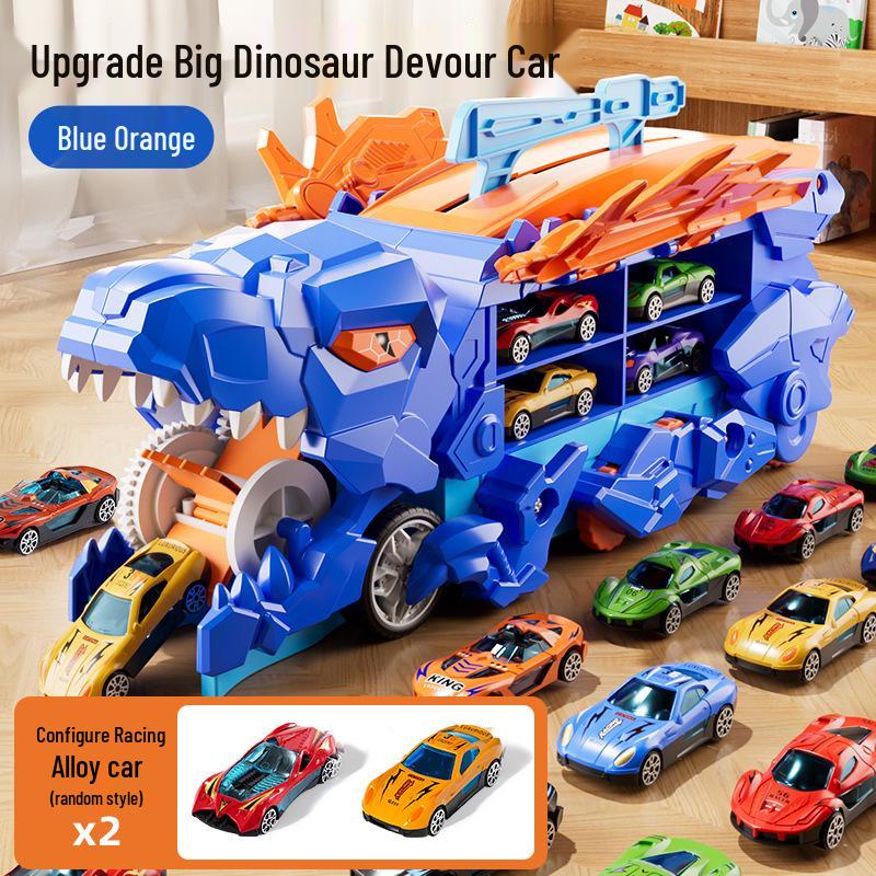 Dinosaur-Themed Folding Ejection Track Set: Children's Educational Alloy Car Toy