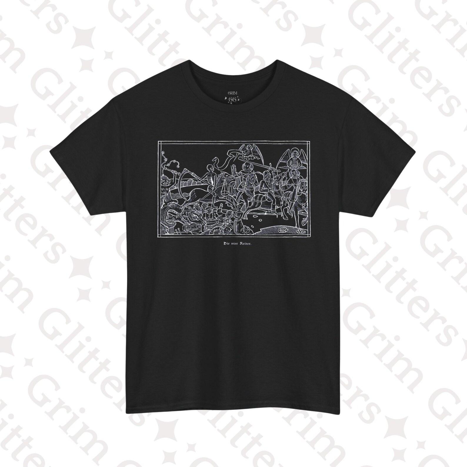 Four Horsemen of the Apocalypse T-Shirt: Medieval Woodcut Unisex Tee L