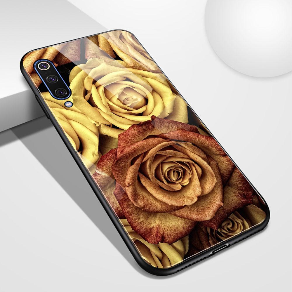 Чехол для Xiaomi 9 se, стеклянная задняя крышка, чехол Mix 3 с цветочной розой для Xiaomi mi 8 8se lite explorer mi 9 9se mix 2 2s 3 CC9
