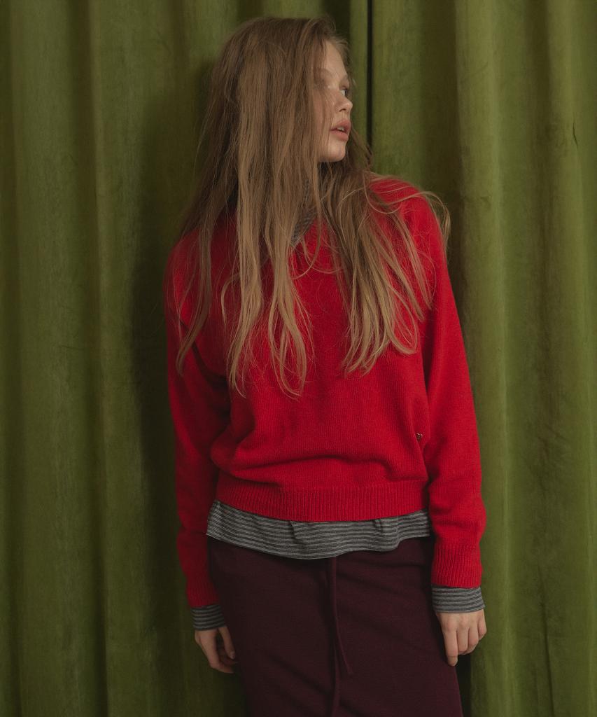 Lonkeu Wool V-Neck Knit (Red)