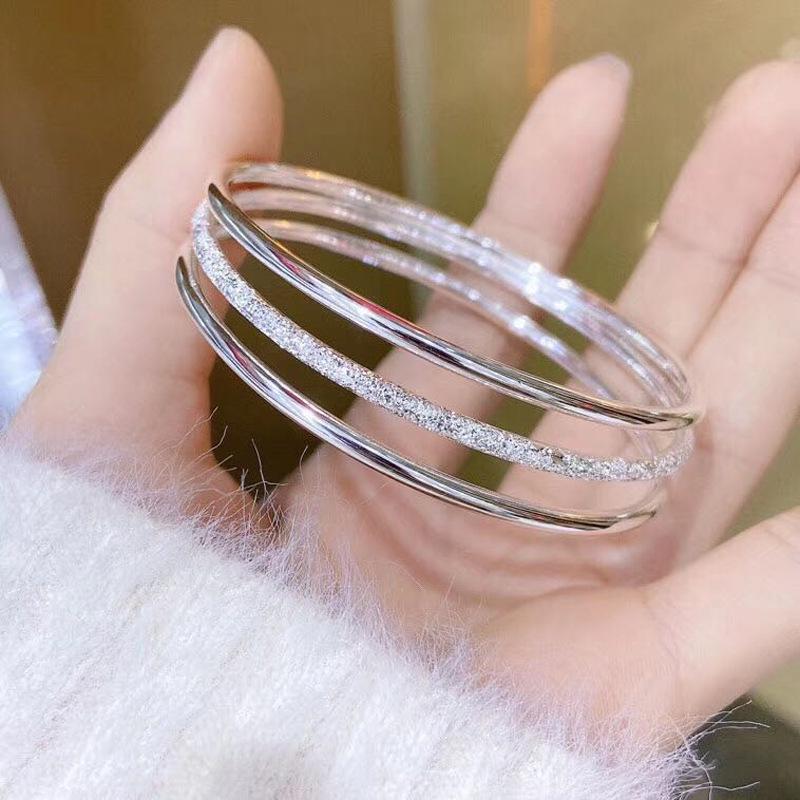 Three Lives Three Worlds Frosted Multi-Ring Bracelet with Solid Bright Surface 2403211817402179 медный