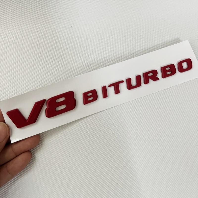 Car 3D Black Logo V8 BITURBO Emblem Car Fender Badge For Mercedes Benz C63 G63 E63 S63 W222 W223 W213 W212 W205 W204 Accessories MU8