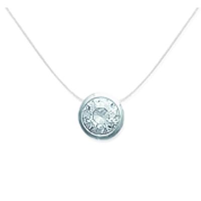 [M7327] - Silver White 'Essentiel' Cable Necklace (rhodium-plated) - 42 Cm 5 Mm