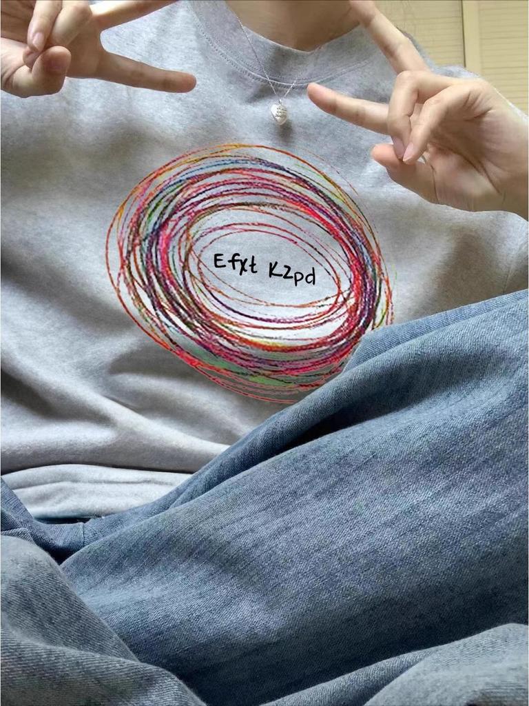 Women's Summer 2025 Heavyweight Cotton Short-Sleeve T-Shirt with Loose Fit and Unique American Design