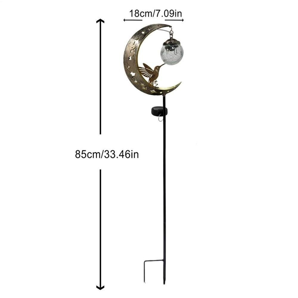 Floor Insertion Hummingbird Moon Light Solar Powered Lawn Lamp Pathway Patio