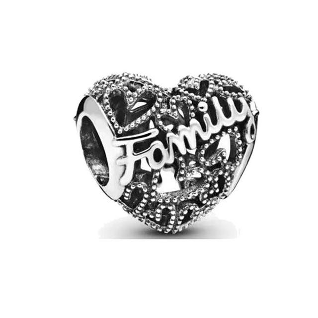 New 1pc Family Girl Boy Mom Dad Grandmother Bead Charm Fit European Charm Bracelets Jewelry Making Accessories