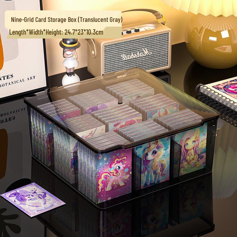 Stackable Transparent Card Storage Box with Dustproof Lid - Large Capacity Organizer