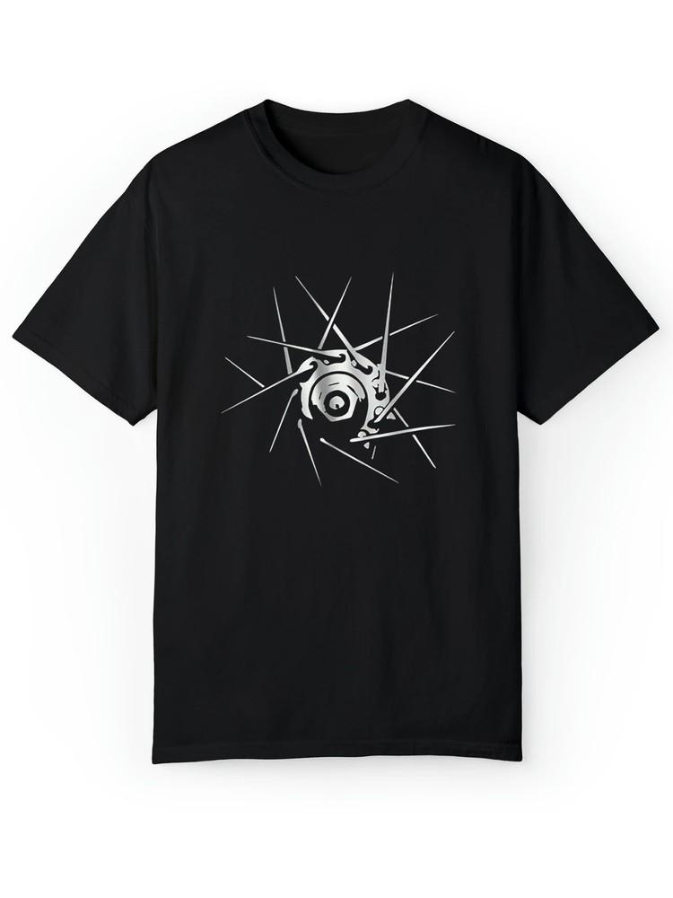 Men S Casual Black T-Shirt with Geometric Camera Design - 100% Cotton, Short Sle Unisex T-Shirt M