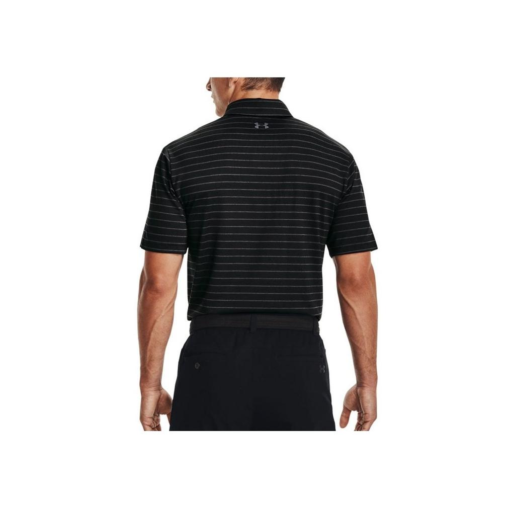 Under Armour Striped Golf Polo Shirt Men Tops Black 1351130-001