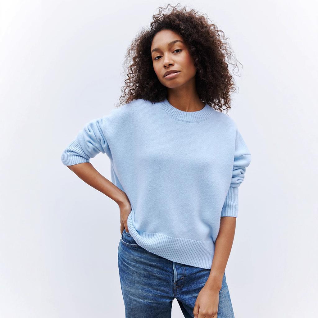 Round Collar Long Sleeve Sweater Women Autumn Winter Simple Solid Colour Knitwear Loose Pullover Sweater Comfortable Undercoat Long Sleeves Sweater