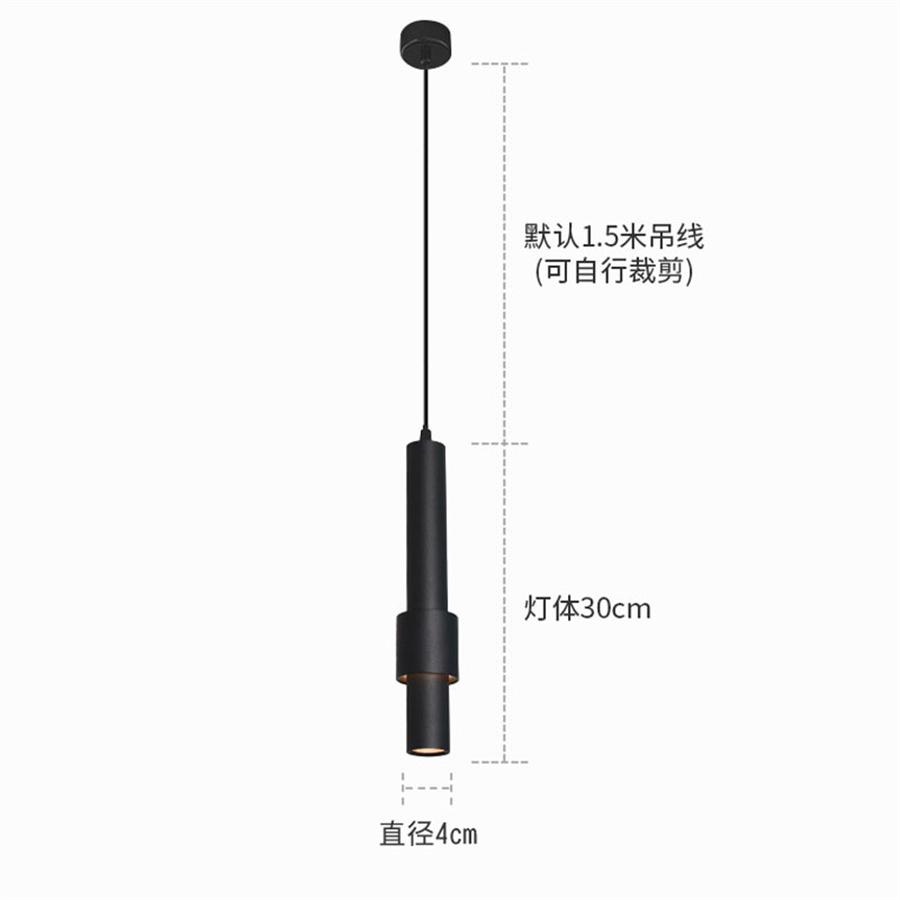 Long Tube Pendant Light Bedroom Bedside Hanging Light Black White Pendant Lamps Bar Cafe Droplight Suspension Light