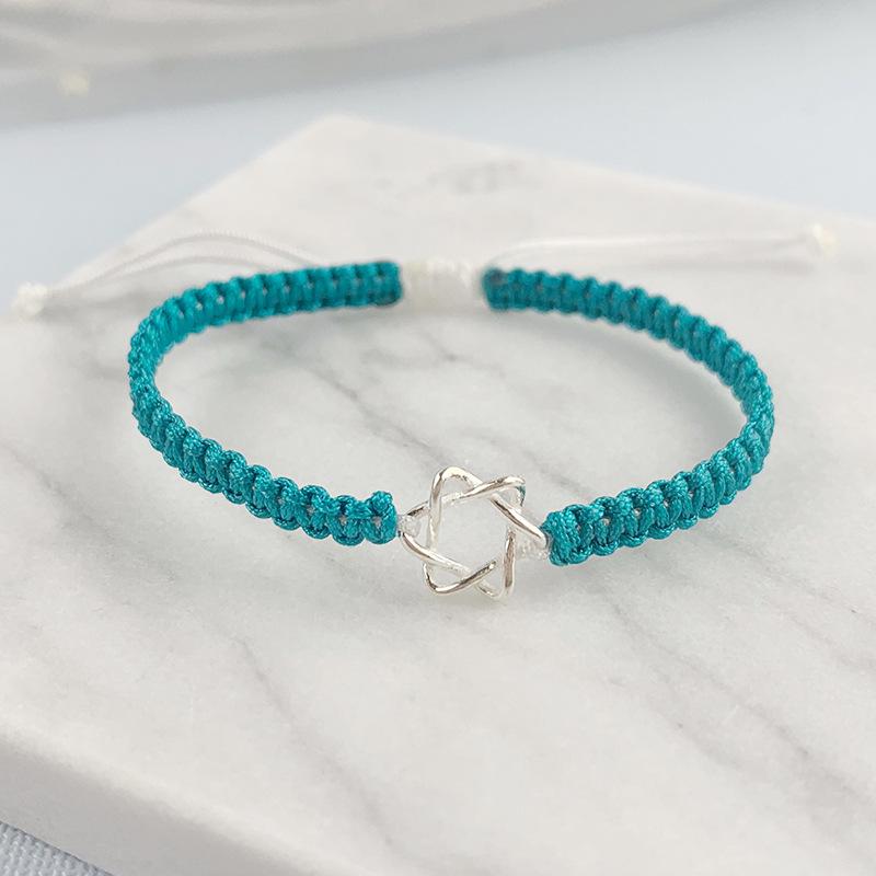 Original Handmade S925 Sterling Silver Six-Pointed Star Guardian Bracelet for Women