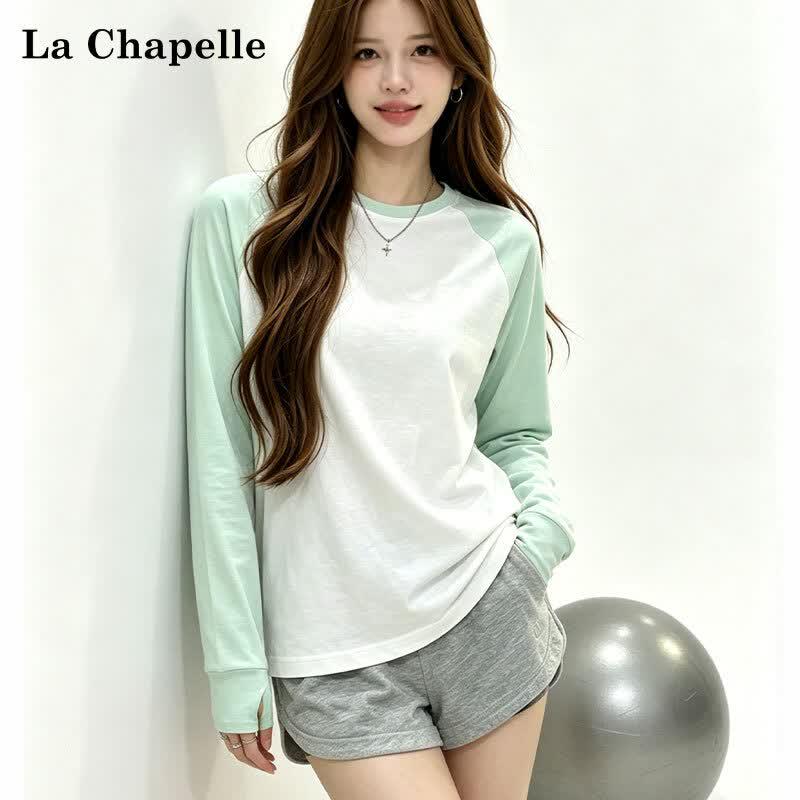 La Chapelle Cooling Contrast Color-blocked Long Sleeve T-shirt S зеленый лайм