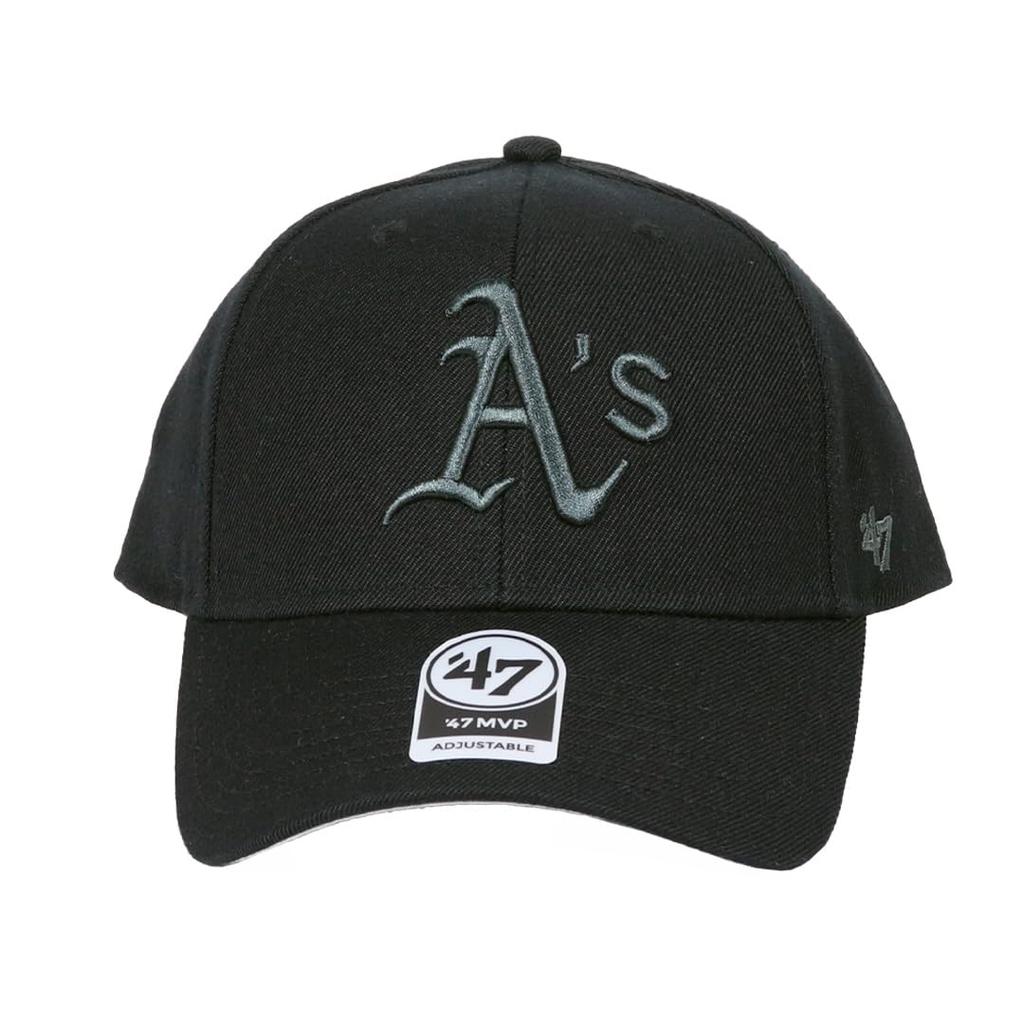 47 Brand MVP Adjustable Logo One Size Fits Cap, 6-Panel, Black, Streetwear, Athletics, All, B-MVP18WBV-BKJ, Men's/Women's
