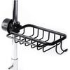 Faucet Sponge Holder - AIMOONSA - Upgraded - Aluminum - Black - Hook &; Storage Basket