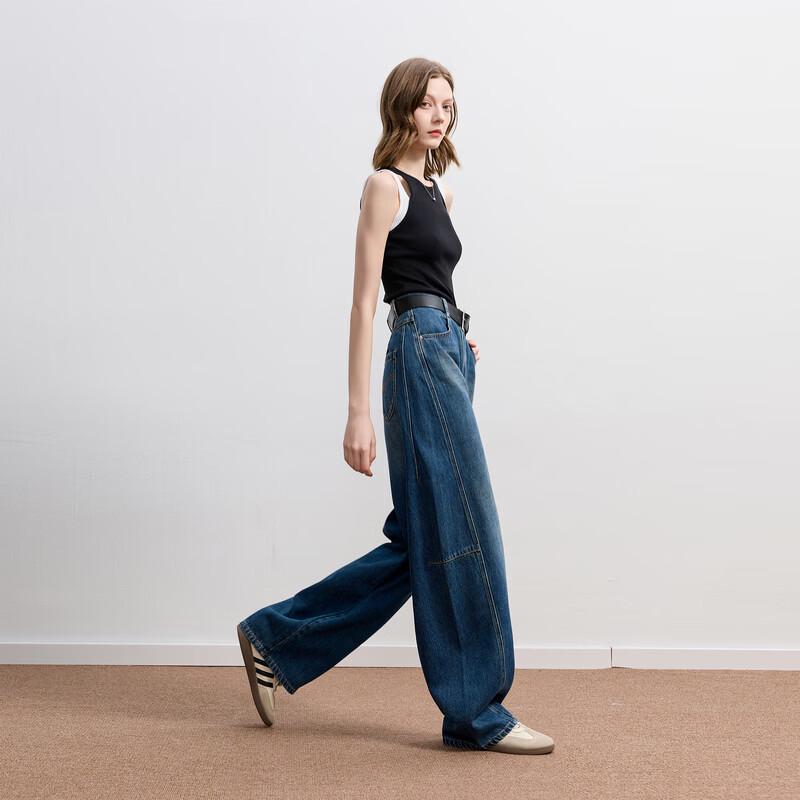 Sancai 2026 Spring Retro Wide-Leg Jeans