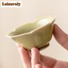 2pc/set Retro Yaozhou Kiln Celadont Teacup Tea Dust Green Kuikou Cup Tasting Tea Cone Bowl Personal Master Cup Kung Fu Set 35ml