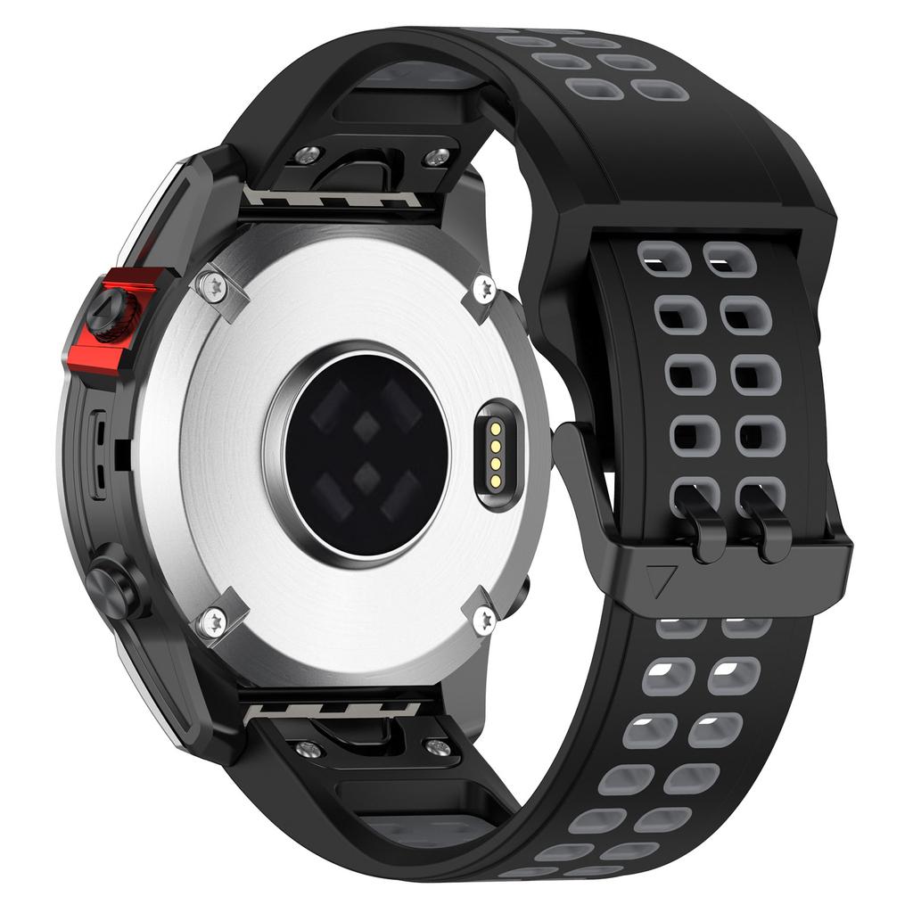 For Garmin Descent G1/COROS VERTIX Watch Band 22mm Dual-Color Watch Strap Silicone Watchband with Dual-Hole Buckle