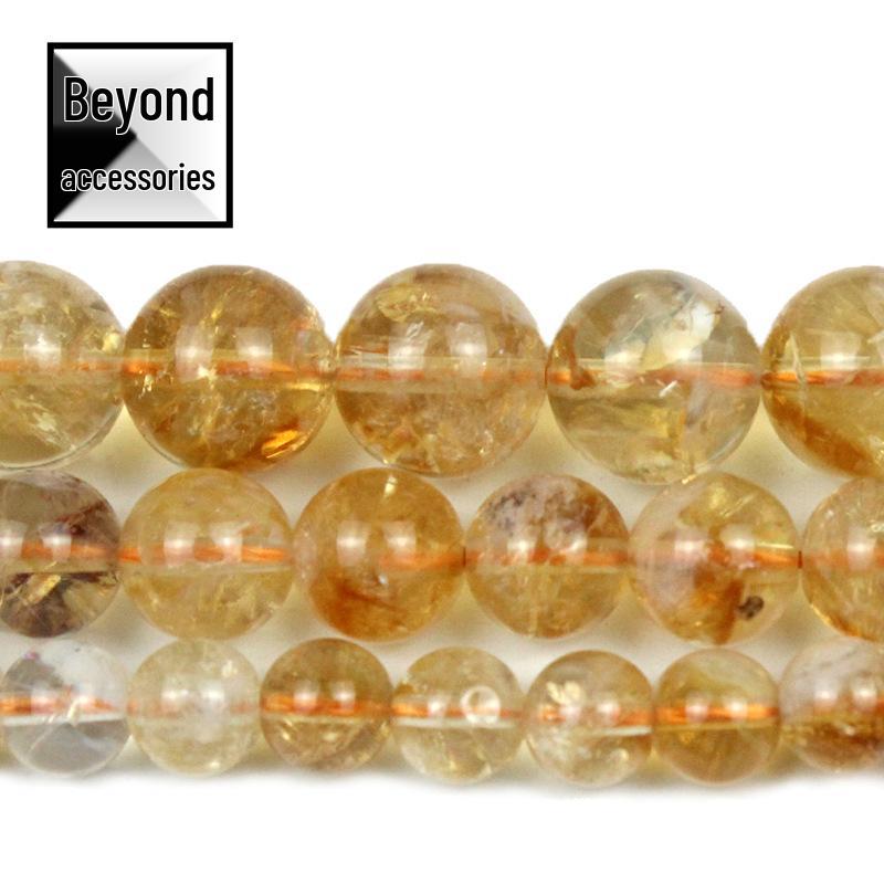 

Golden Citrine Chalcedony Round Beads for DIY Jewelry Accessories Natural Yellow Crystal 6mm [60 beads]