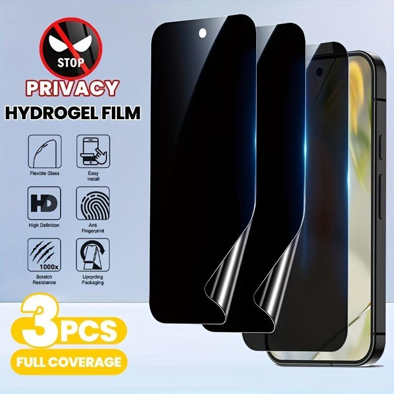 

3Pcs Anti-Spy Privacy Hydrogel Film for Google Pixel 9 Pro XL 8 8 Pro 8a 7 7a 7 6 6a 6 Pro Soft Film Easy Installation Hydrogel Film&Google Pixel 5a 5G чорний