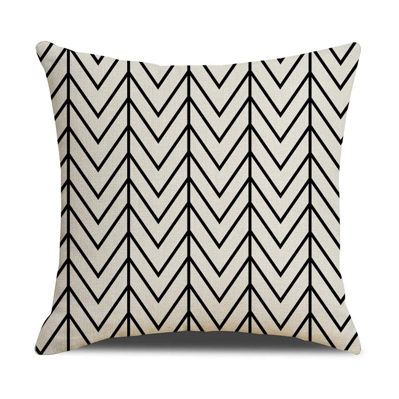 New Black and White Letter Pillowcase Office Sofa Living Room Decoration Linen Cushion