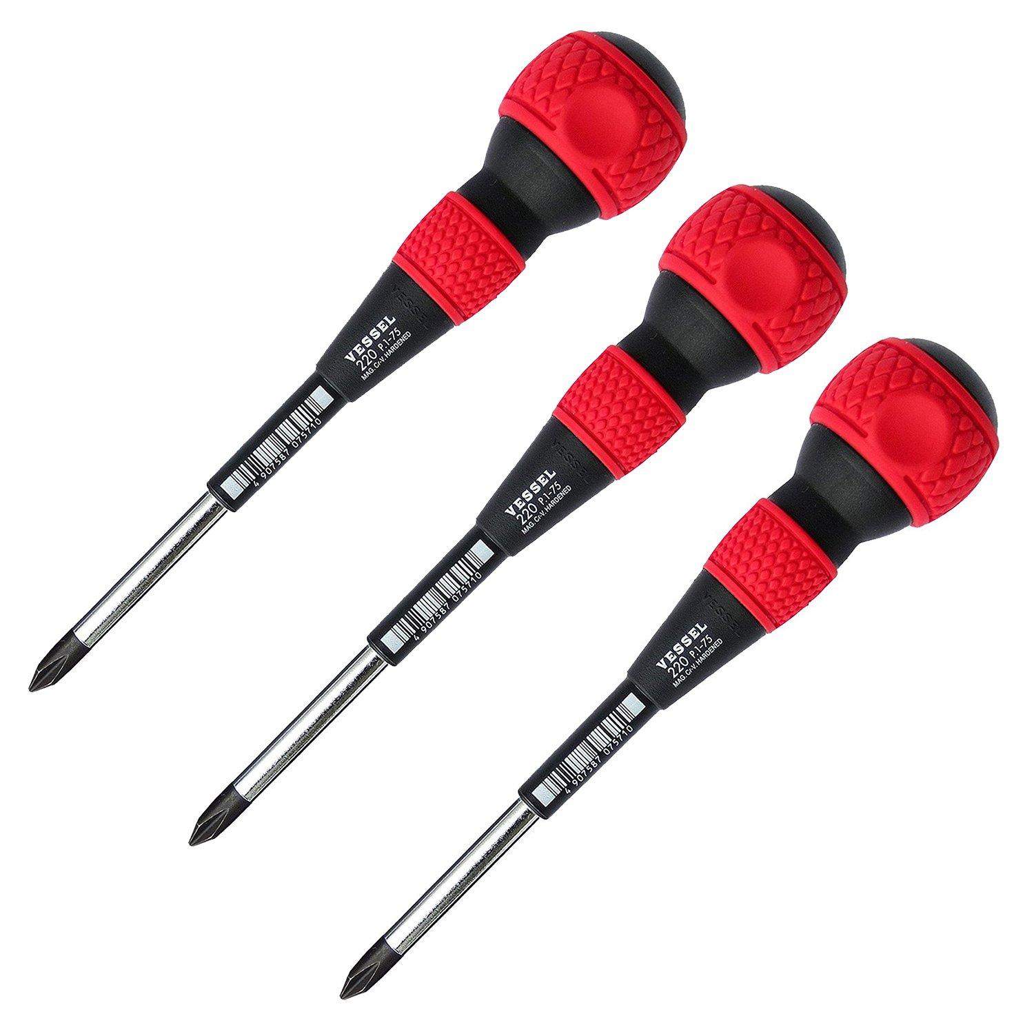 

VESSEL Ball Grip Driver No. 220 Plus 1 x 75 Set of 3
