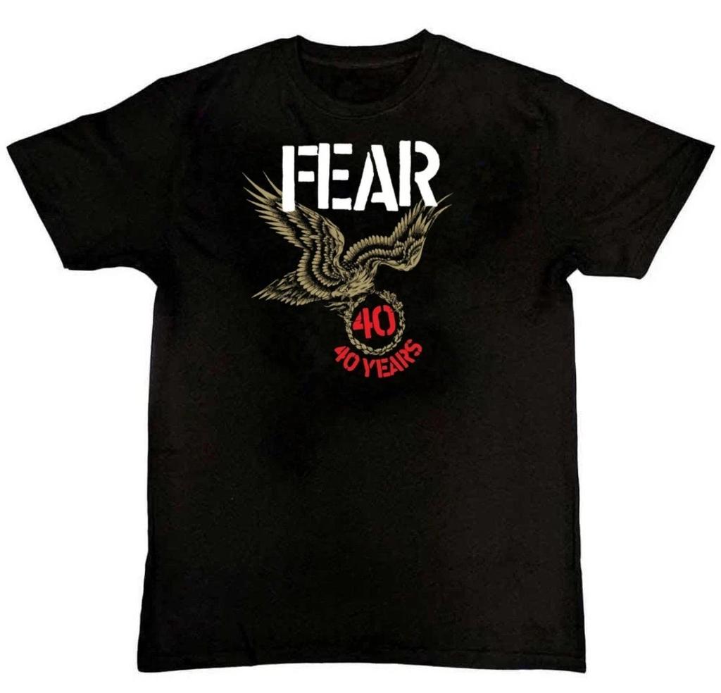 NUOVA Maglietta Uomo Unisex 100% Cotone Grafica 40 Anni Band Fear Top
