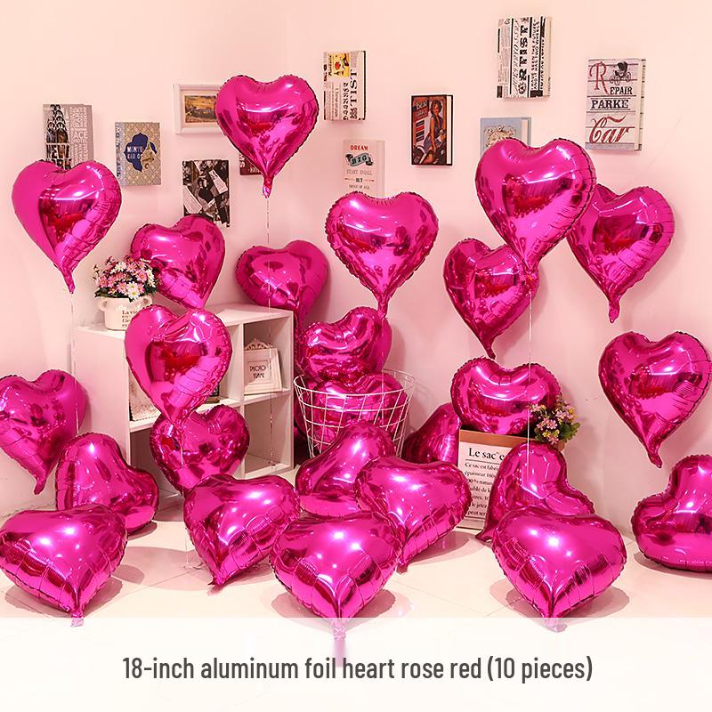 Heart-Shaped Foil Balloons for Birthday, Wedding, or Engagement Decor