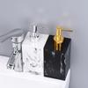 Marble Pattern Resin Dispenser Bottle Press Type Empty Refill Vial Liquid Soap Shampoo Lotion Container For Household Storage