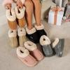 Winter Simple and Fashionable Indoor Home Comfort, Anti Slip and Warm Insulation, Silent Soft Sole, Thick Sole, Bag and Plush Slippers, Short Boots