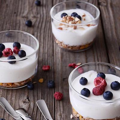 Hitzebeständiges Joghurt-Puddingglas 250ml Joghurt-Puddingbecher Ins-Stil Einfaches Klares Glas Dessertbehälter
