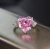 Gica Gema High Carbon Diamond Rings 925 Sterling Silver 12*12mm Heart Pink Gemstone Unique Design Romantic Fine Finger Jewelry Wedding Party Gifts