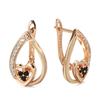 New  Rose Gold Heart Drop Earrings Unusual Creative Micro-Wax Inlay Natural Zircon Earrings Women Fashion Jewelry Gift