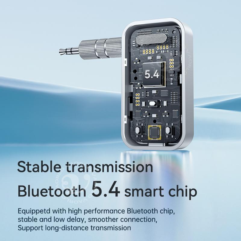 VAORLO 2 IN 1 Bluetooth 5.4 Audio Sender Empfänger 3,5MM AUX HiFi Stereo Musik Drahtloser Adapter Mit Mikrofon Für Fernseher PC Auto Flugzeug Lautsprecher Kopfhörer