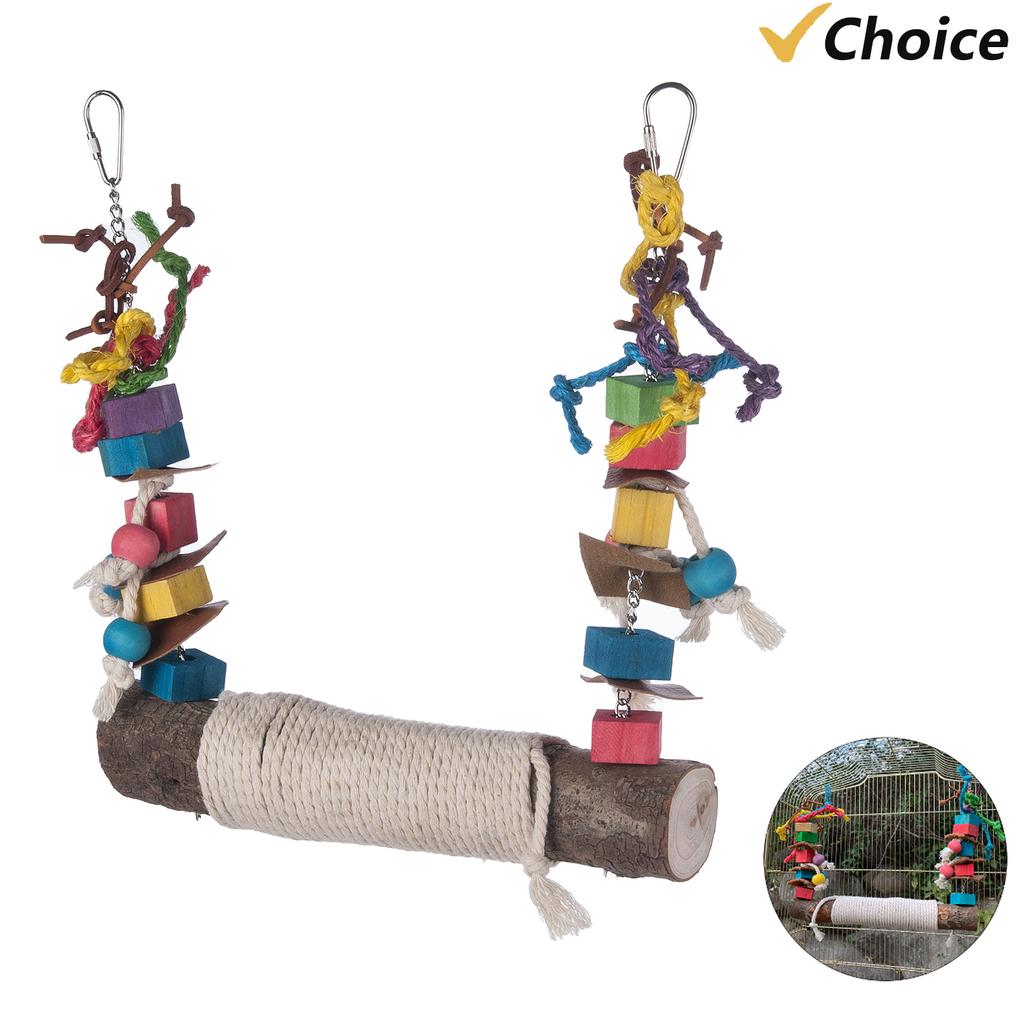Bird Cage Hanging Training Toy Accessories Bird Swing Perch for Birds Chewing Toy Parrot Chew Toy for Large Medium Birds