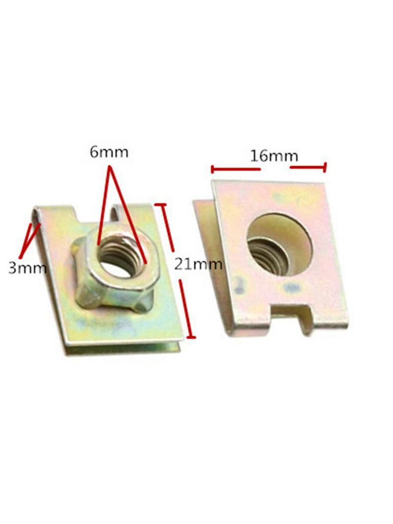 10 Pieces M6 6mm U Type Metal Plate Screw Speed Clip Attachments