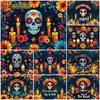 Mocsicka Day Of The Dead Background Photography Art Flower Skull Candle Death Festival Decoration Halloween Party Photo Backdrop