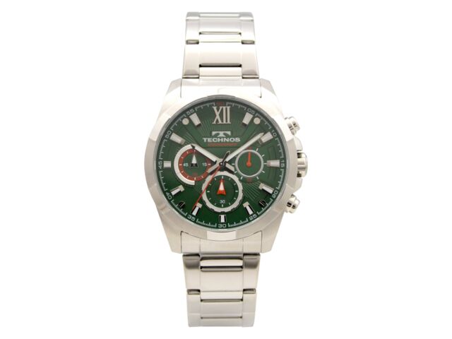 

Technos Watch Chronograph 10 BAR Water Resistant T5621SM Men s Silver Stainless