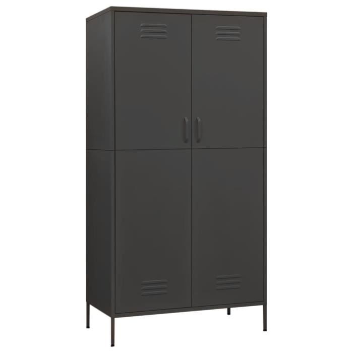 VidaXL Wardrobe Anthracite 90x50x180 Cm Steel