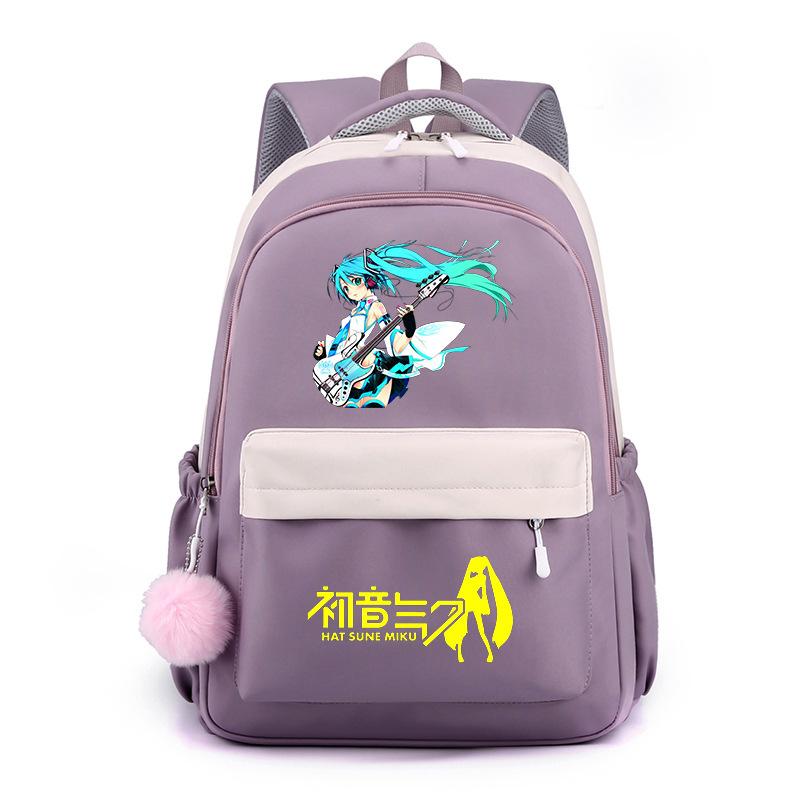 Anime Peripheral Hatsune Future School Bag Backpack Cartoon Backpack Candy Color Large Capacity Student School Bag Stationery