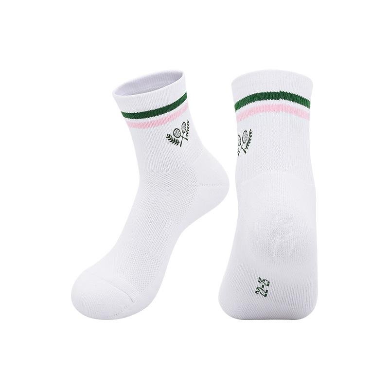 Jesienne antypoślizgowe skarpety do badmintona Oddychające pochłaniające pot Profesjonalne skarpety sportowe Bawełniane skarpety do tenisa Haftowane skarpety do biegania