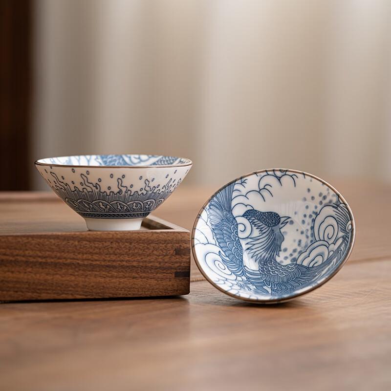 Чайная чашка из сине-белой керамики Zhinianhua