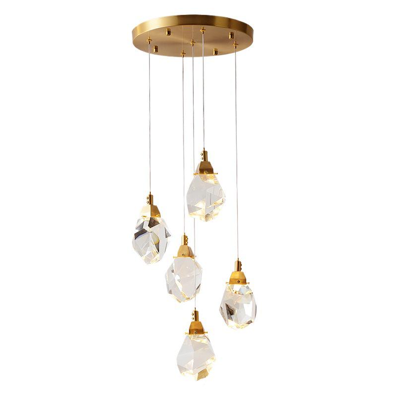 Modern Crystal Duplex Pendant Lamp for Luxury Mezzanines and Lofts